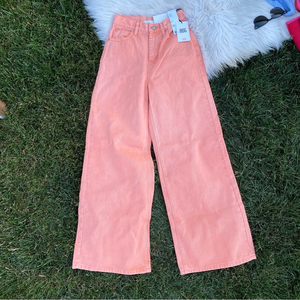 BDG Urban Outfitters Low a-Wide Jean Orange Peachy NWT
